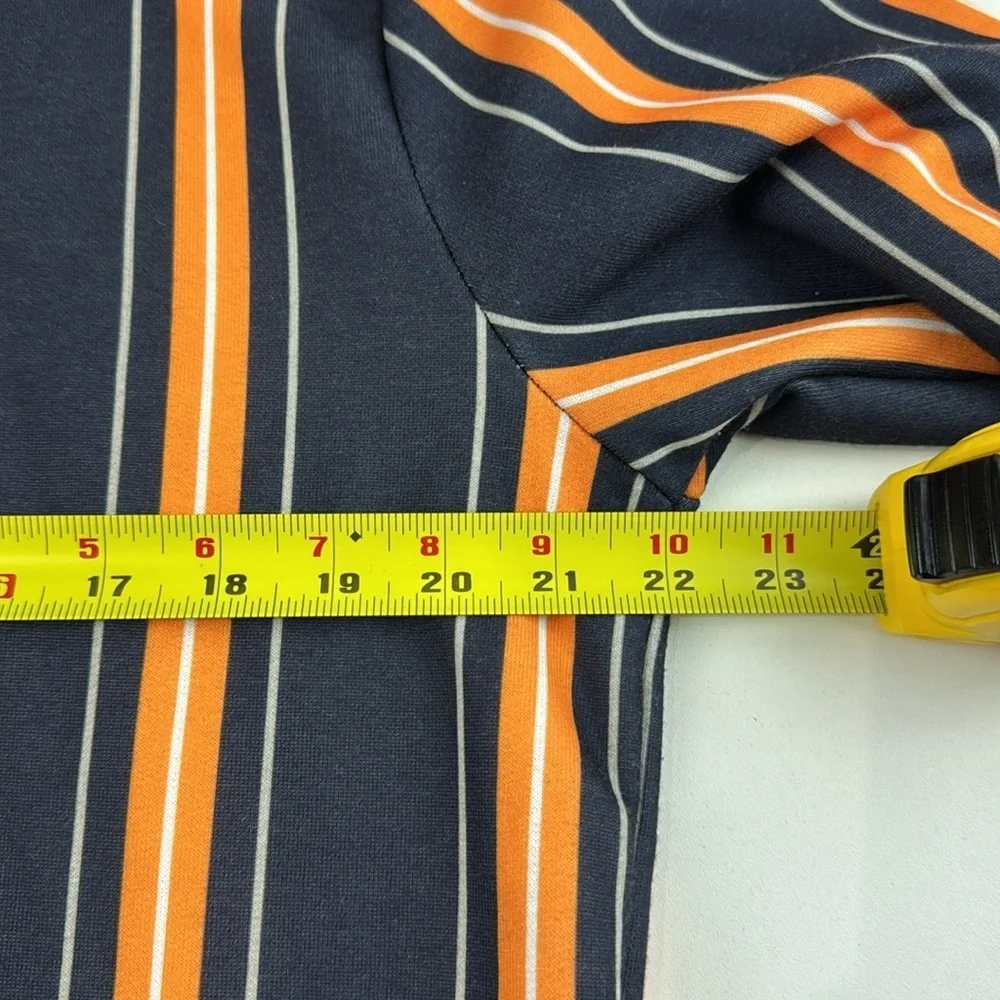 Boohoo Man Men's Navey Sweatshirt with Orange Vertical Stripes - Picture 5 of 10